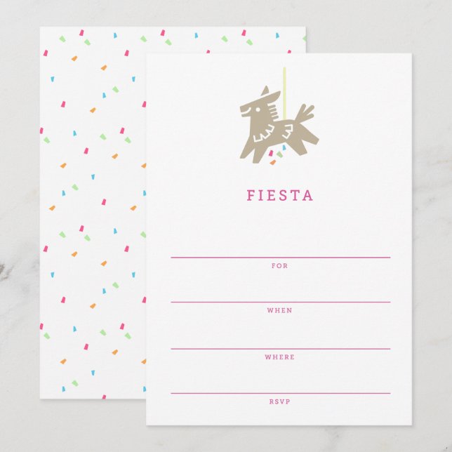 Fiesta Piñata | Write-In Kids Party Invitation (Front/Back)
