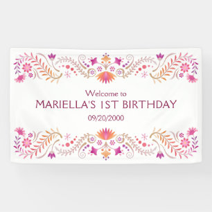 Fiesta Pink Birthday Shower Wedding Banner