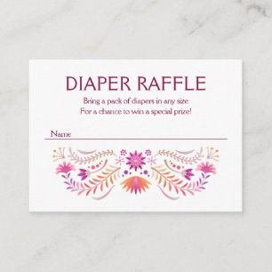 Fiesta Pink Diaper Raffle Baby Shower Enclosure Card