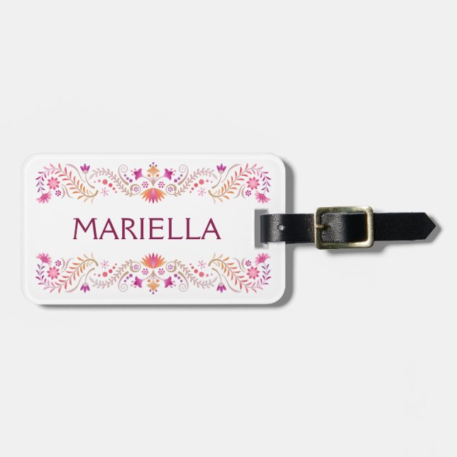 Fiesta Pink Luggage Tag (Front Horizontal)