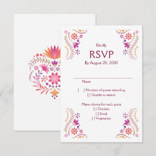 Fiesta Pink Wedding Quinceañera RSVP