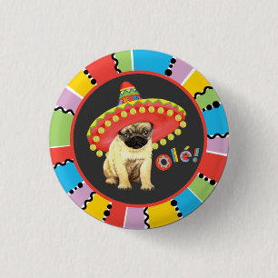 Fiesta Pug 3 Cm Round Badge