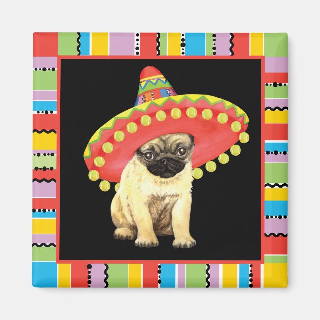 Fiesta Pug Magnet (Front)