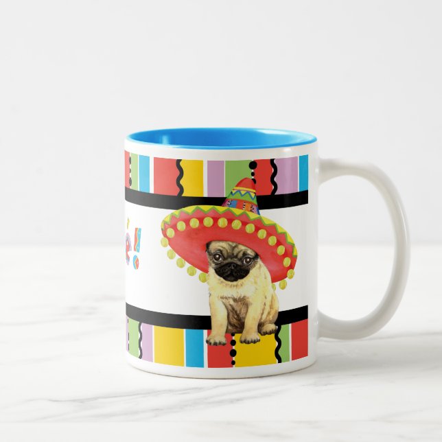 Fiesta Pug Two-Tone Coffee Mug (Right)