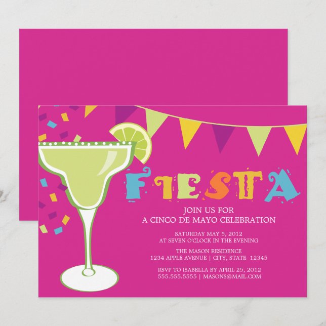 Fiesta | Purple Invitation (Front/Back)