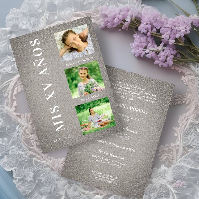 Fiesta Quinceañera Español Textura Textil Gris (Creator Uploaded)