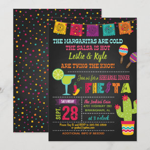Fiesta Rehearsal Dinner Invitation - Black