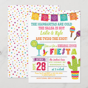 Fiesta Rehearsal Dinner Invitation - White