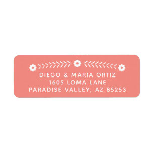 Fiesta Return Address Labels - Coral