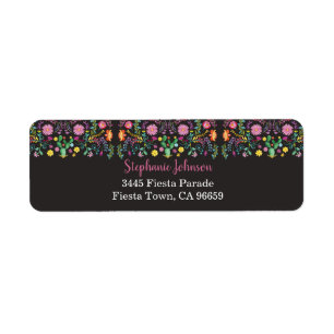 Fiesta Return Address Labels Floral Fiesta