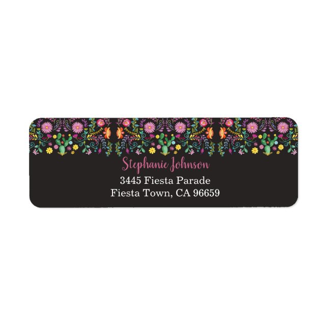 Fiesta Return Address Labels Floral Fiesta (Front)