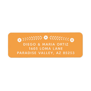Fiesta Return Address Labels - Orange