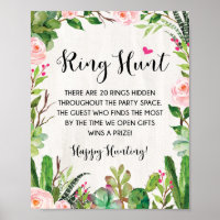 Fiesta Ring Hunt Game Cactus Floral Bridal Shower