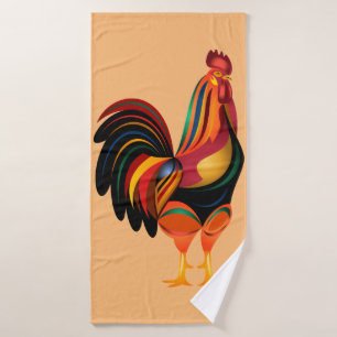 fiesta rooster bath towel