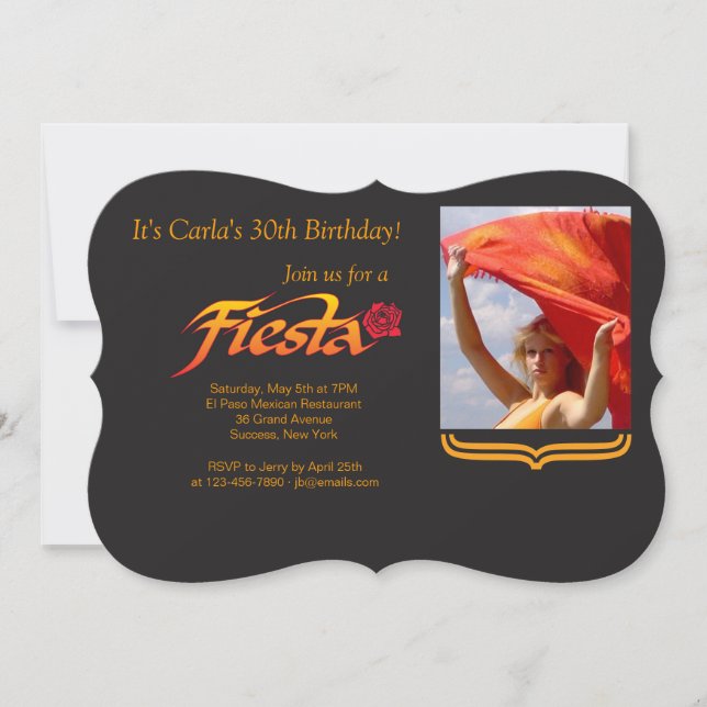 Fiesta Rose Photo Invitation (Front)