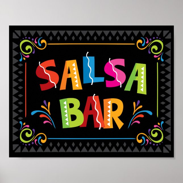 Fiesta SALSA BAR Party Sign Print (Front)