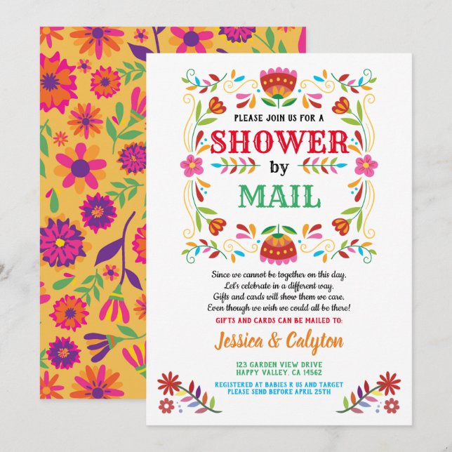 Fiesta shower by mail long distance shower invitation (Front/Back)