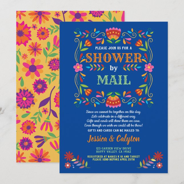 Fiesta shower by mail long distance shower invitation (Front/Back)