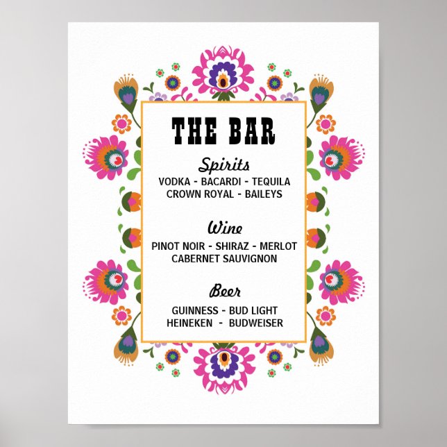 Fiesta Signs The Bar Party Event Wedding Party (Front)