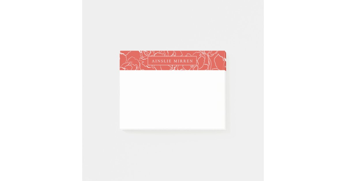 Fiesta Simply Floral Personalised Postit Notes Zazzle