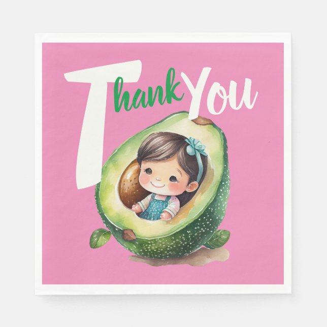 Fiesta Sinorita Baby Girl Shower Partyware Avocado Napkin (Front)