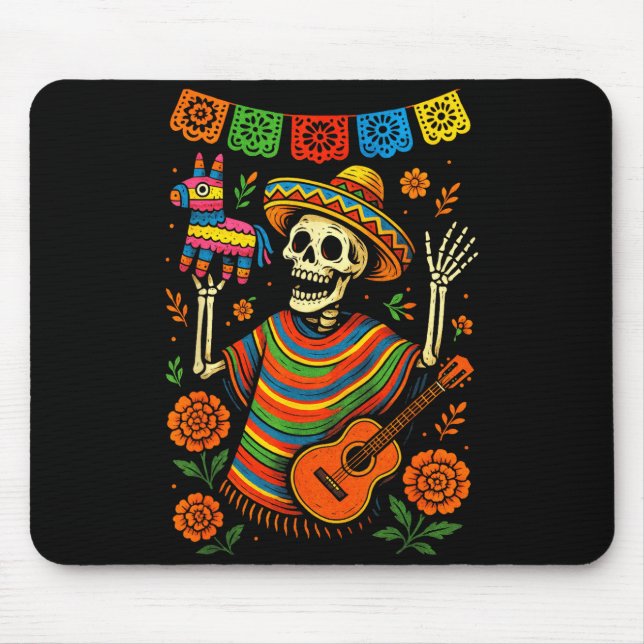 Fiesta skeleton - cinco de mayo party art Fiesta s Mouse Mat (Front)