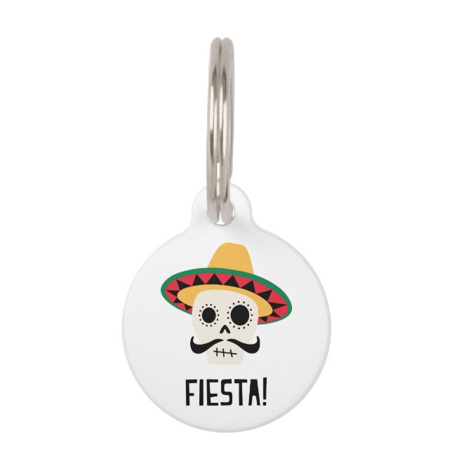 Fiesta Skull Pet Tag (Front)