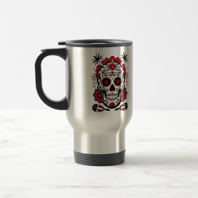 Fiesta Skull Vibes Travel Mug (Left)
