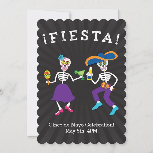 Fiesta Skulls Party Invitation (Front)