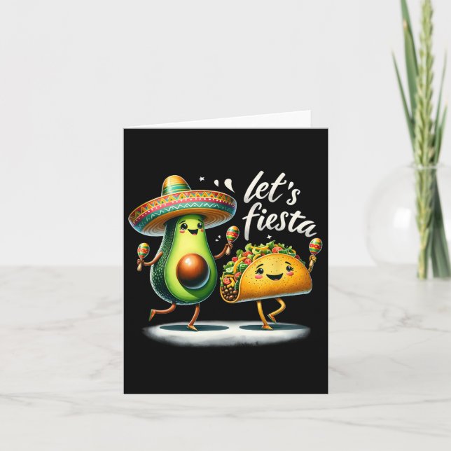 Fiesta Squad Avocado Tacos Let's Fiesta Funny Cinc Card (Front)