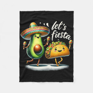 Fiesta Squad Avocado Tacos Let's Fiesta Funny Cinc Fleece Blanket