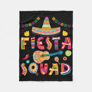 Fiesta Squad Cinco De Mayo Family Matching Mexican Fleece Blanket