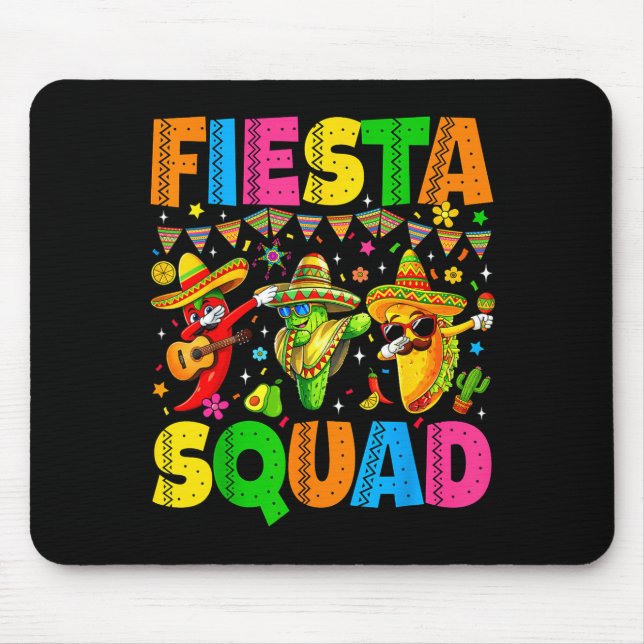 Fiesta Squad Cinco De Mayo Lets Fiesta Mexican Men Mouse Mat (Front)