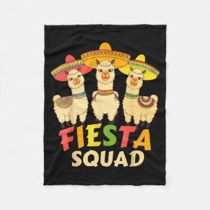 Fiesta Squad Cinco De Mayo Llama Lets Fiesta Mexic Fleece Blanket