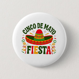 Fiesta Squad Cinco De Mayo Mexican Sombrero  6 Cm Round Badge