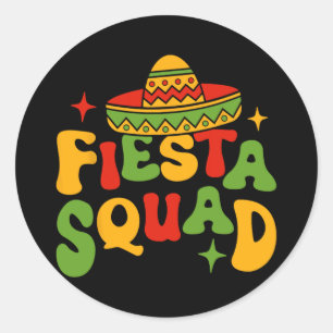 Fiesta Squad Cinco De Mayo Sombrero Family Matchin Classic Round Sticker