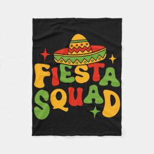 Fiesta Squad Cinco De Mayo Sombrero Family Matchin Fleece Blanket