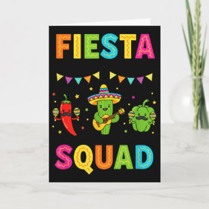 Fiesta squad cute cactus pepper bell pepper kids card