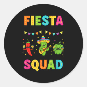 Fiesta squad cute cactus pepper bell pepper kidsFi Classic Round Sticker