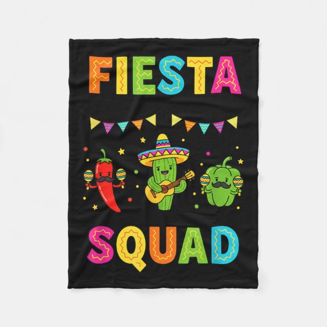 Fiesta squad cute cactus pepper bell pepper kidsFi Fleece Blanket (Front)