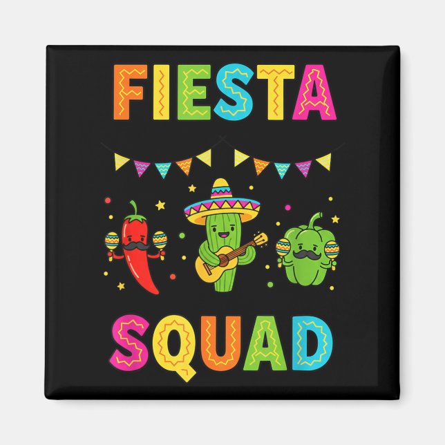 Fiesta squad cute cactus pepper bell pepper kidsFi Magnet (Front)