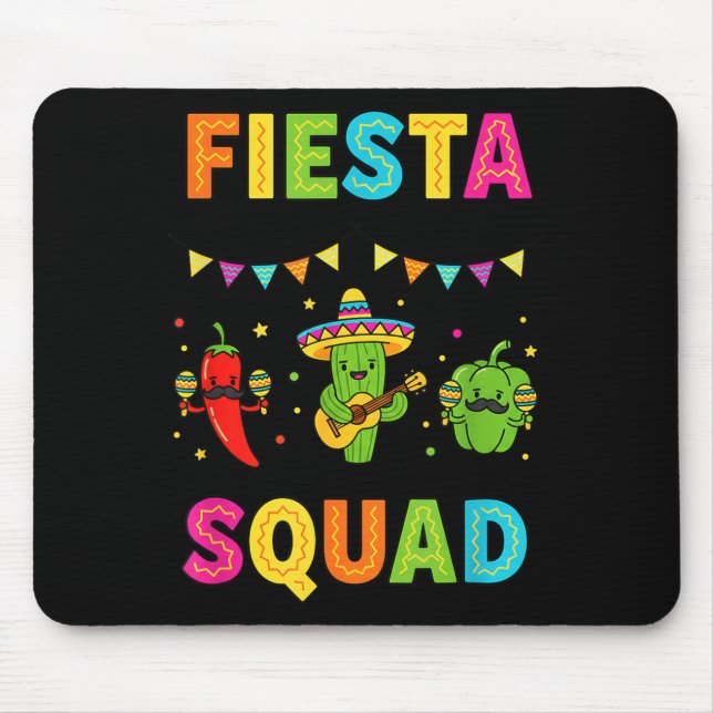 Fiesta squad cute cactus pepper bell pepper kidsFi Mouse Mat (Front)