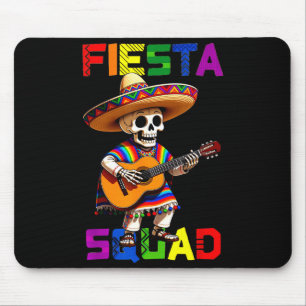 Fiesta squad design cinco de mayo skeleton sombrer mouse mat