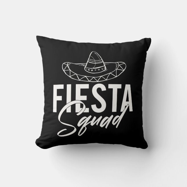 Fiesta Squad Fiesta Bachelorette Party Shirts, 2/3 Cushion (Front)