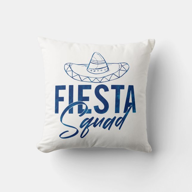 Fiesta Squad Fiesta Bachelorette Party Shirts, 3/3 Cushion (Front)