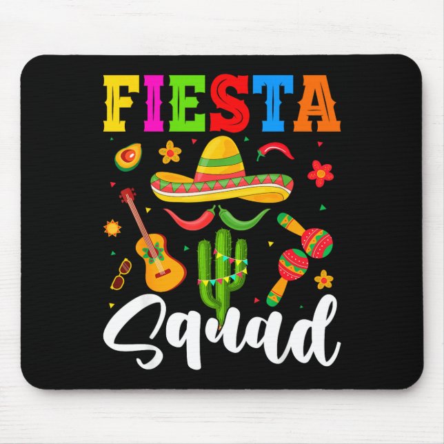 Fiesta squad funny cinco de mayo let's mexicanFies Mouse Mat (Front)