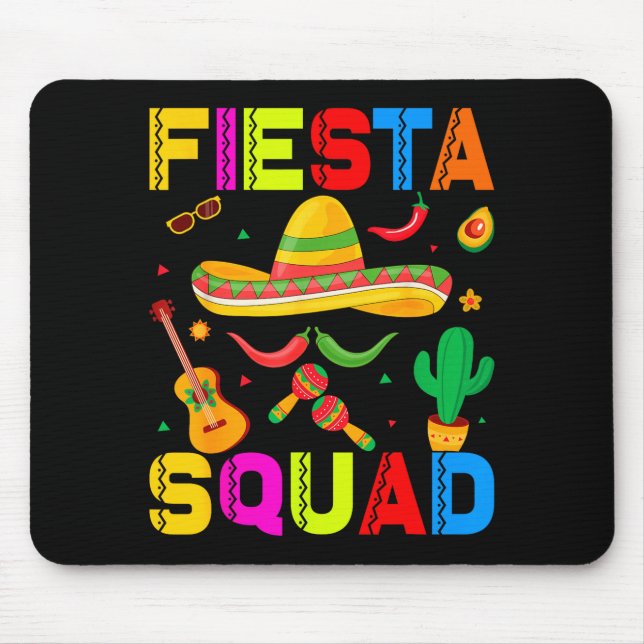 Fiesta squad funny cinco de mayo let's mexicanFies Mouse Mat (Front)