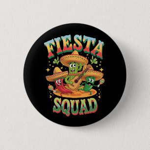 Fiesta Squad Funny Cinco De Mayo Mexican Party 6 Cm Round Badge