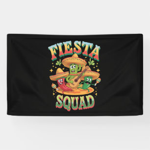 Fiesta Squad Funny Cinco De Mayo Mexican Party Banner