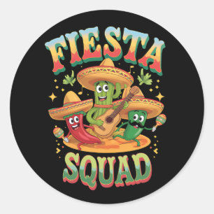 Fiesta Squad Funny Cinco De Mayo Mexican Party Classic Round Sticker